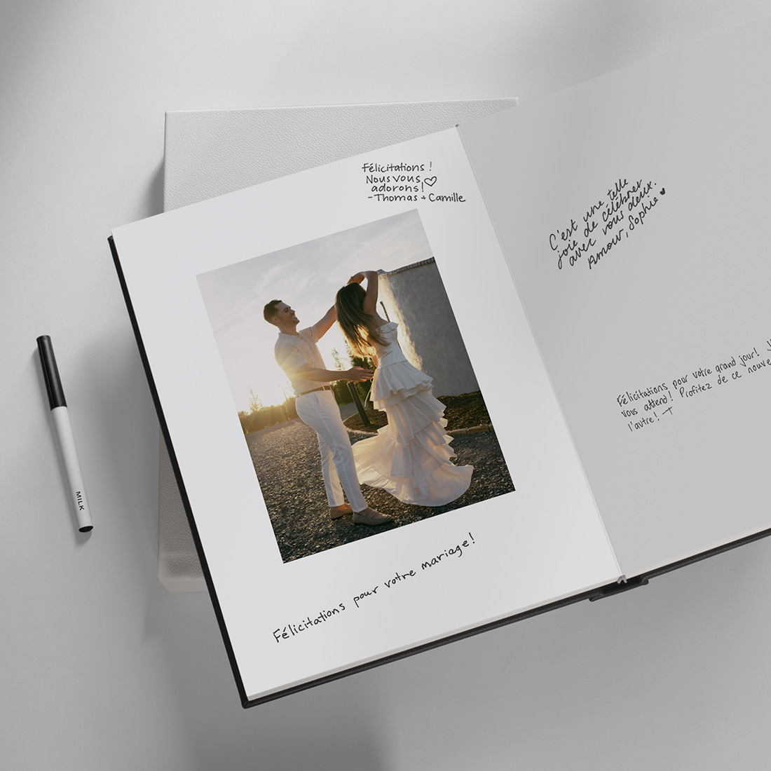Livre d'or de mariage ouvert