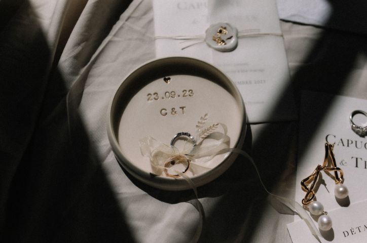 Wedding trinkets displayed