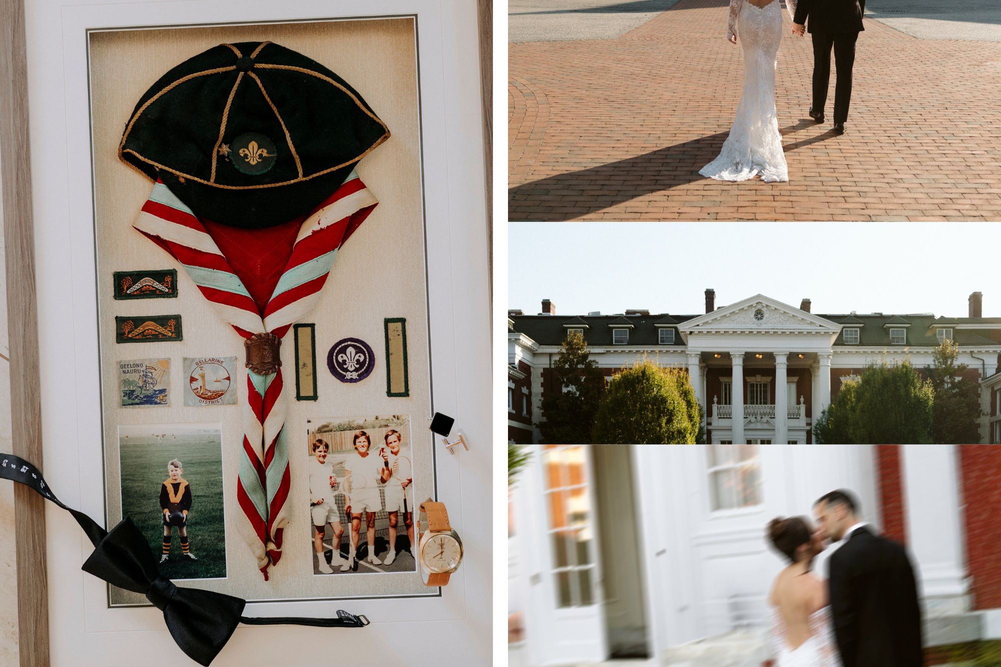 Collage d’images incluant un couple qui s’embrasse