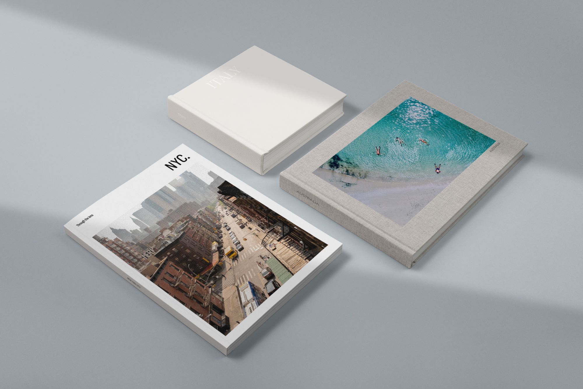 Magazine and 2 books layflat