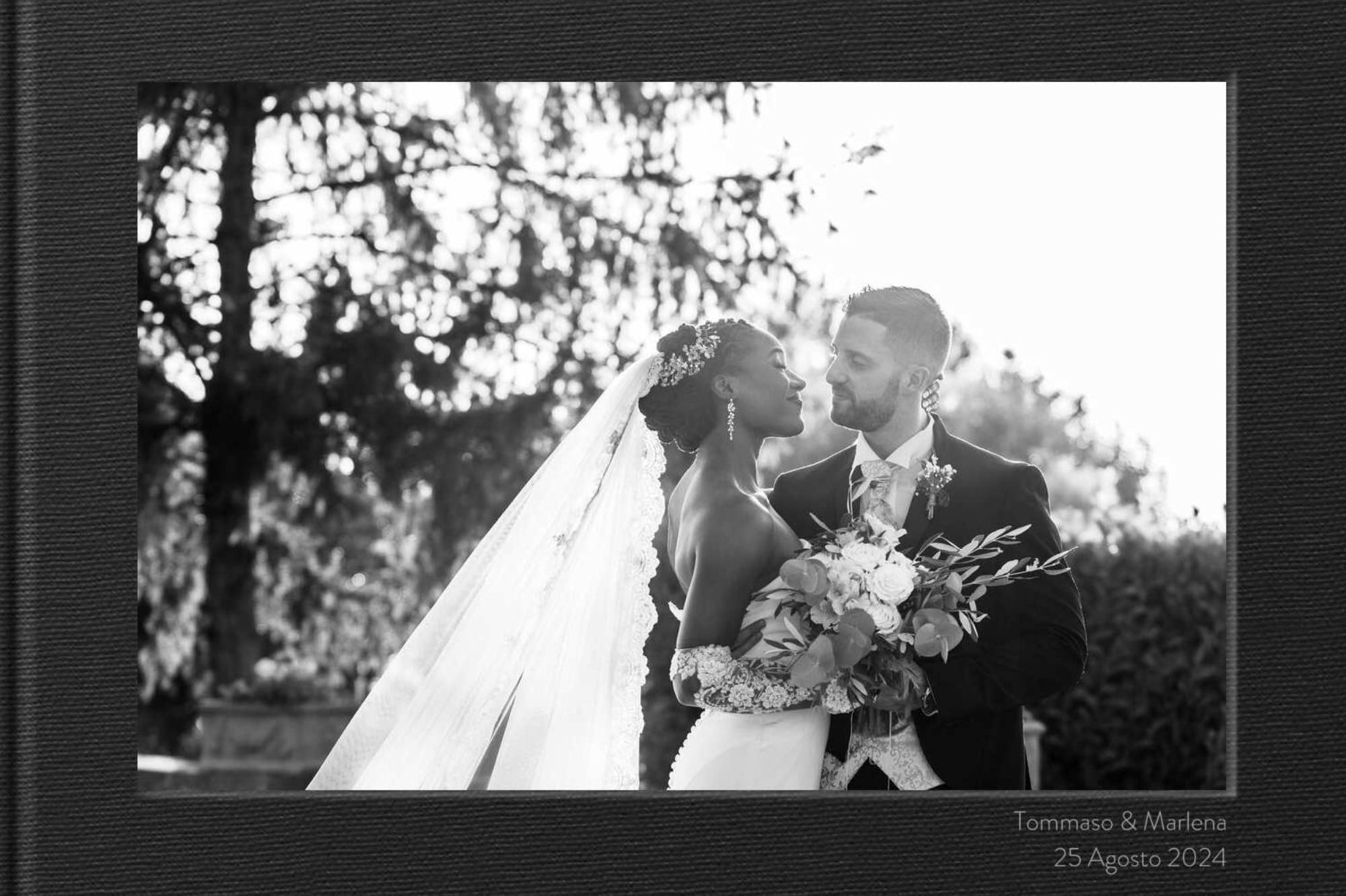 Couple kissing in wedding