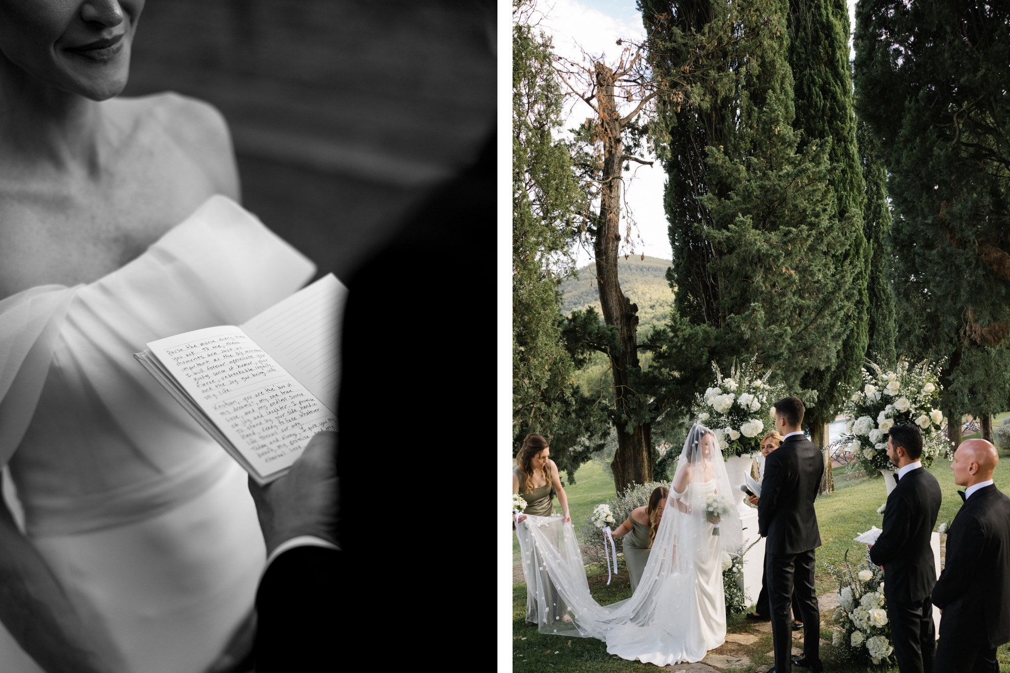 Couple at the alter reading vowels