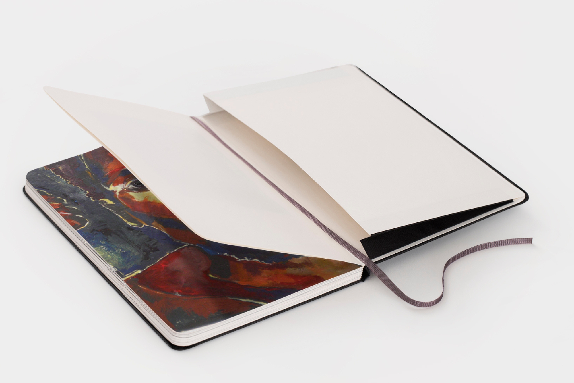 Open Portrait Moleskine Photo Book showing inner sleeves.