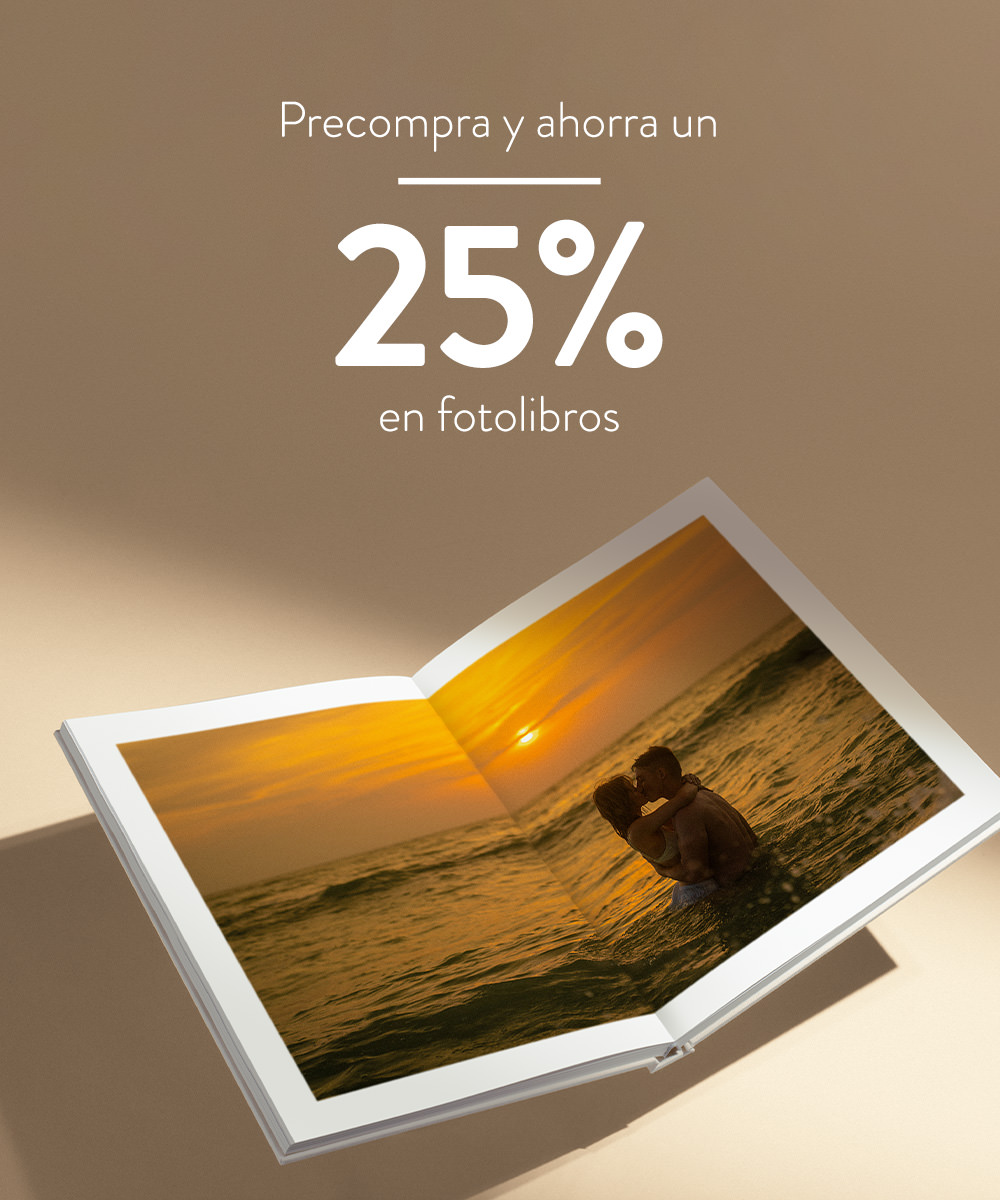 Precompra y ahorra un 25% en fotolibros.