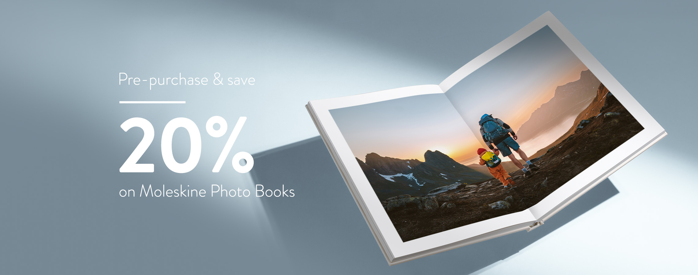 Pre-purchase and save 20% on Moleskine Photo Books.