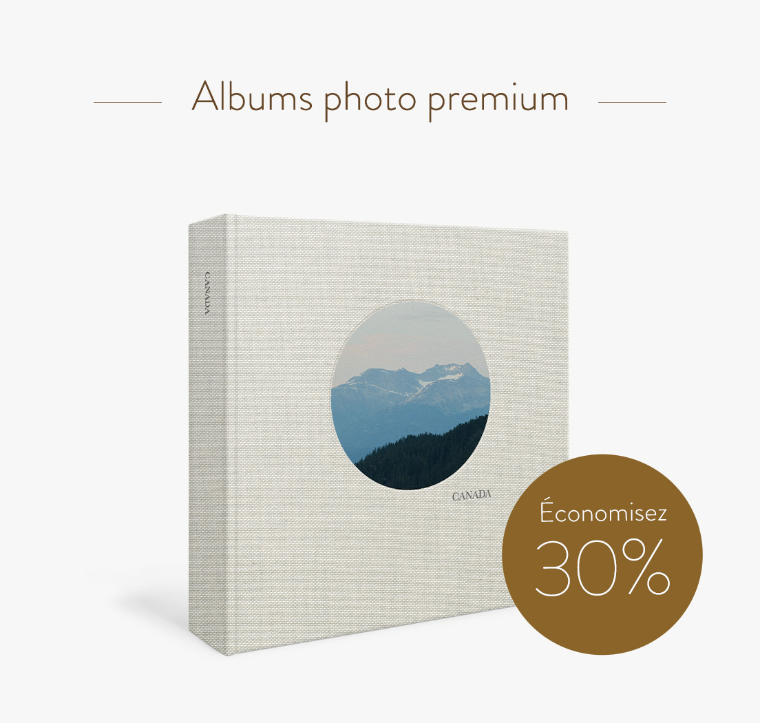 Économisez 30% sur les Albums Photo Premium.