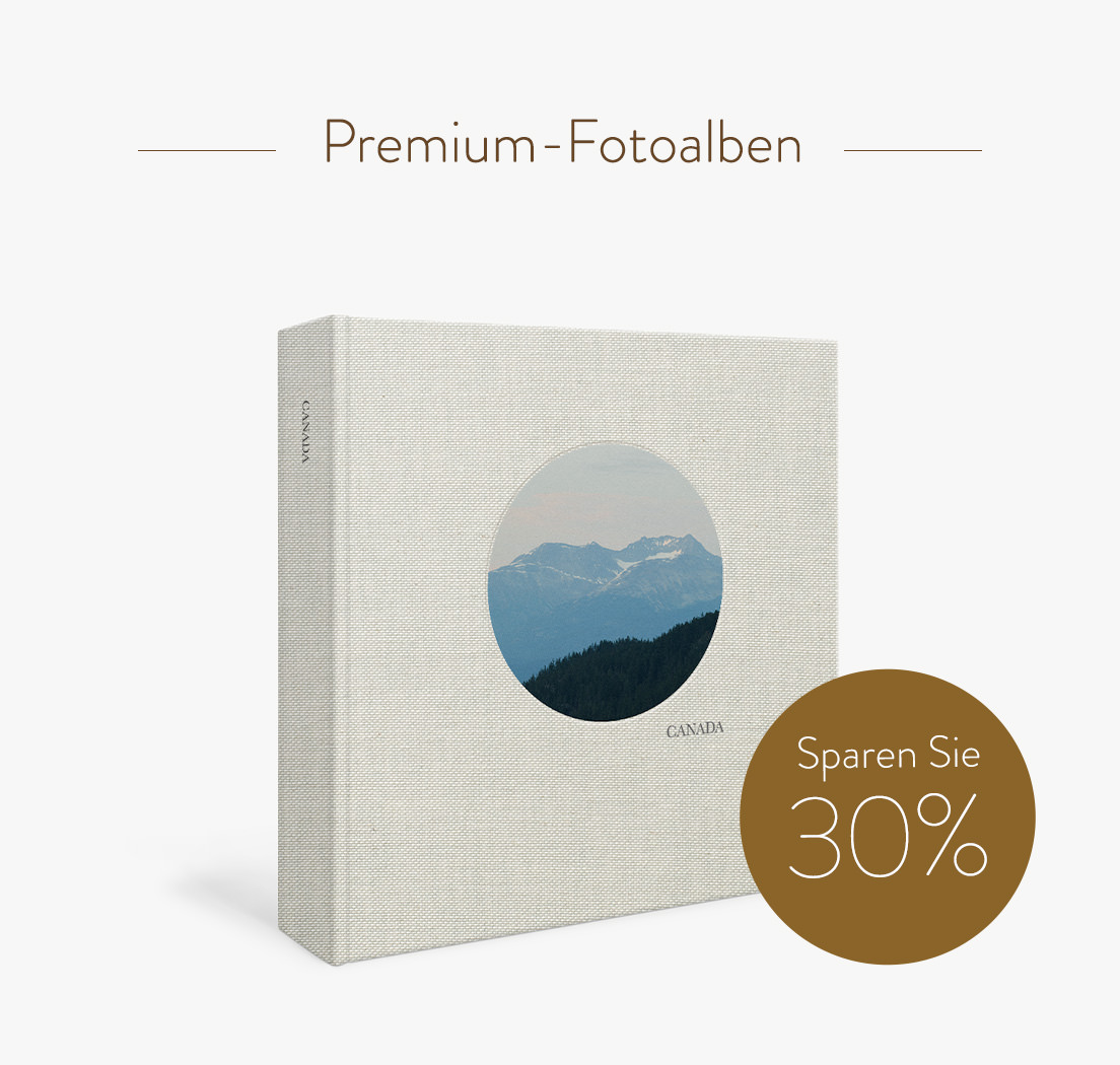Sparen Sie 30% auf Premium-Fotoalben.