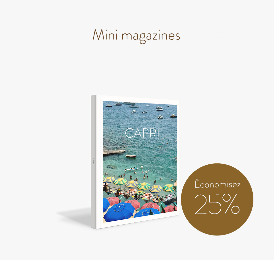 Bénéficiez d'une réduction de 25 % sur les mini-magazines de voyage.