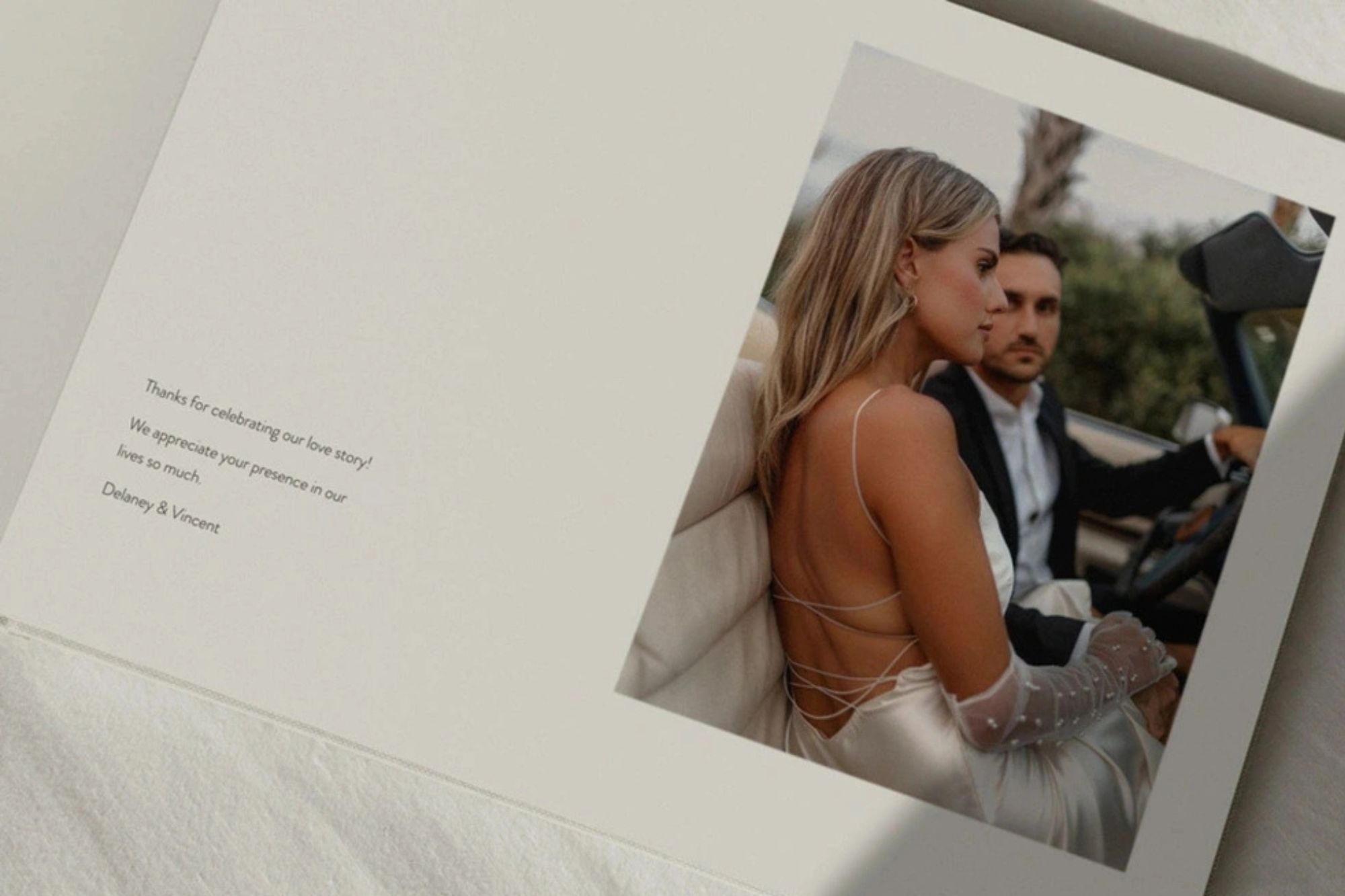 Wedding guest book with signature