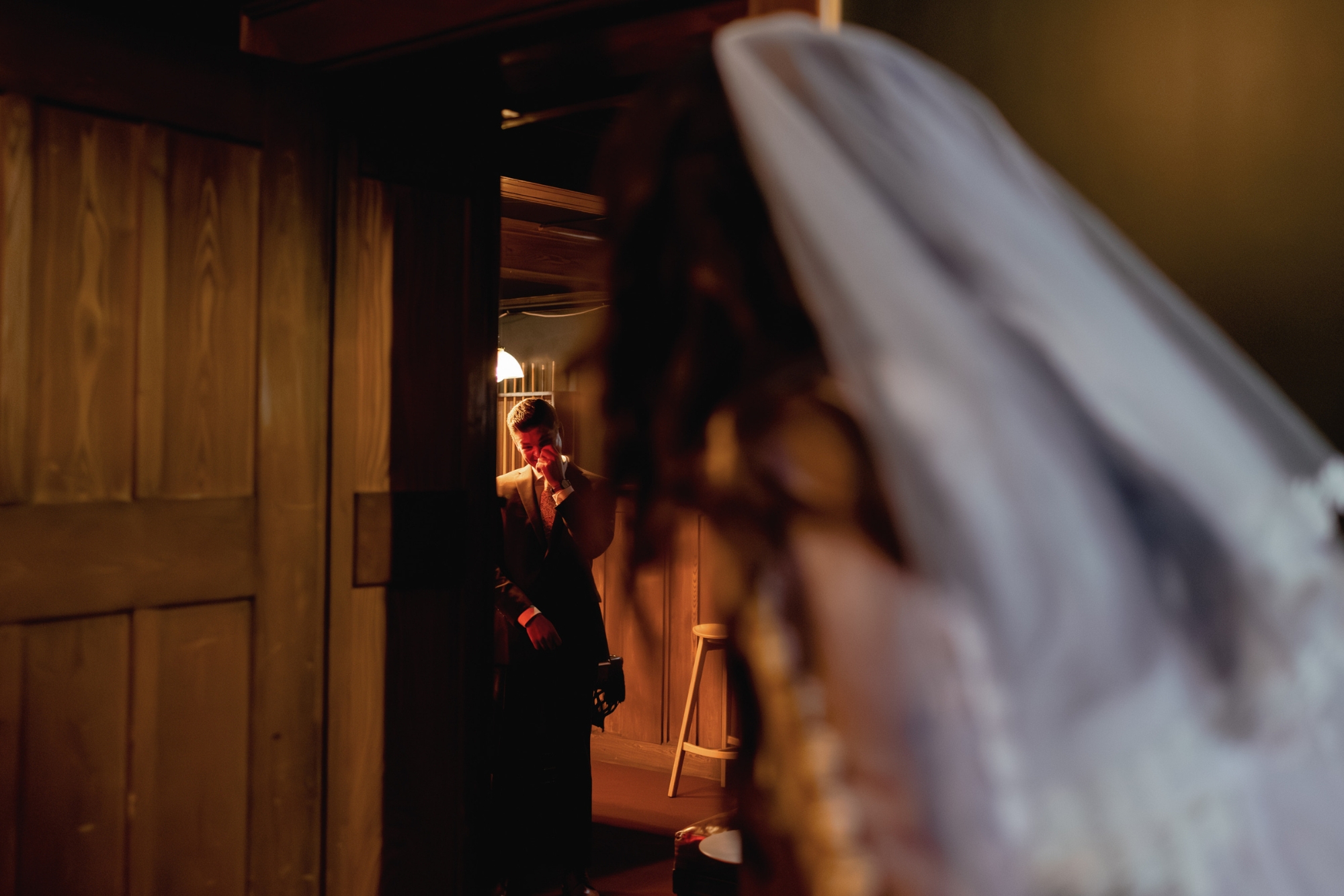 Image of bride suprising groon