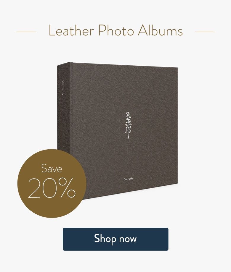 Save 20% on Leather Photo Albums. Shop now.