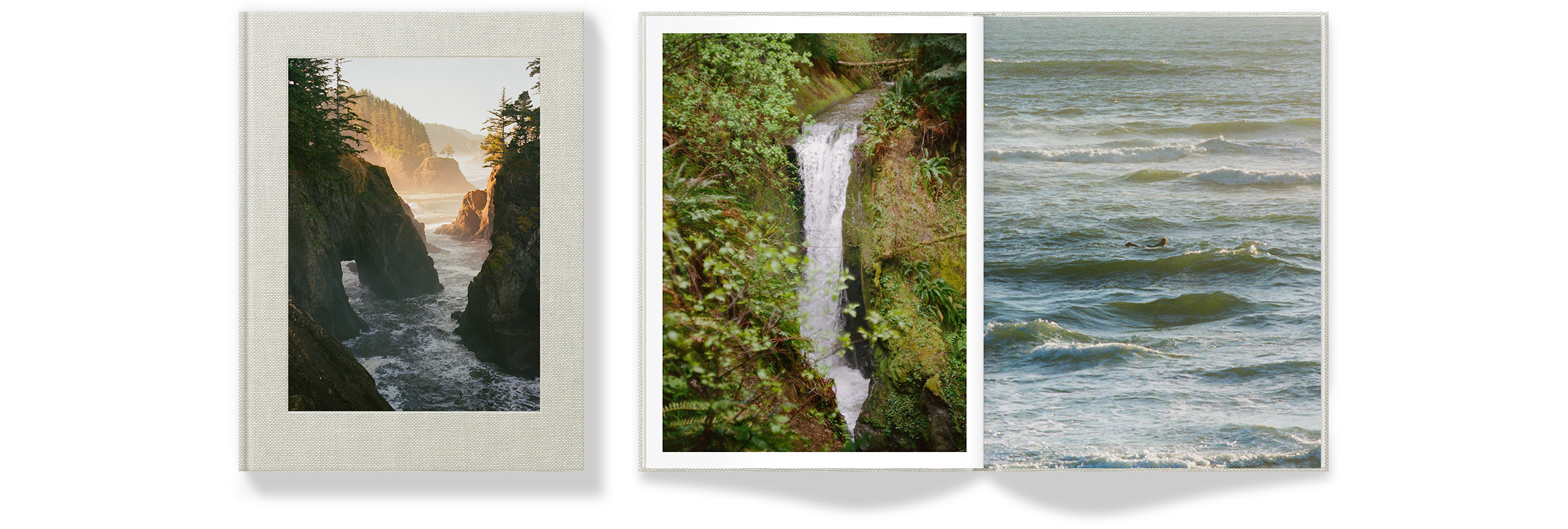 Portrait Photo Book with photos of the Oregon Coast on cover.