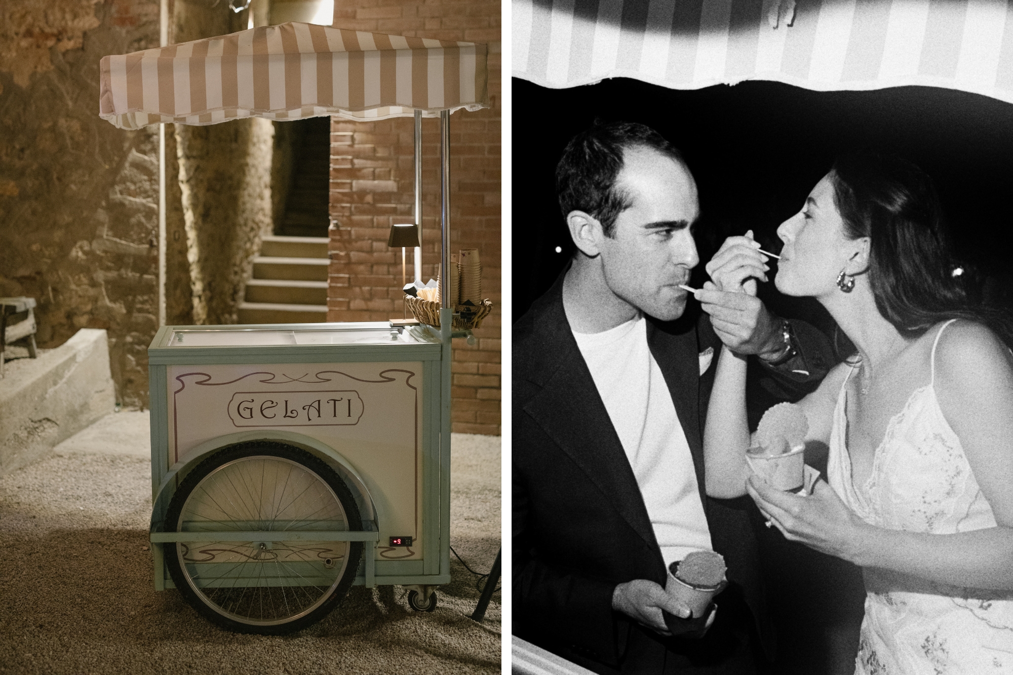 Couple eating gelato