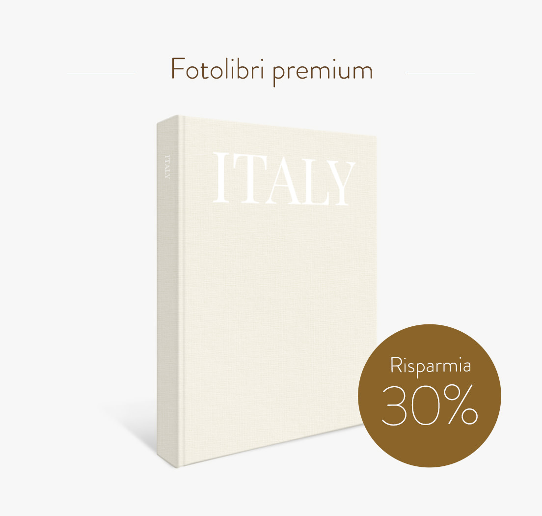 Risparmia il 30% sui fotolibri premium.