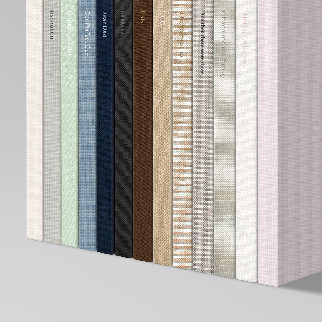 Premium Photo Book fabric color options.