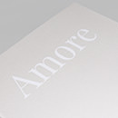 Elegant subtly raised ink titles.
