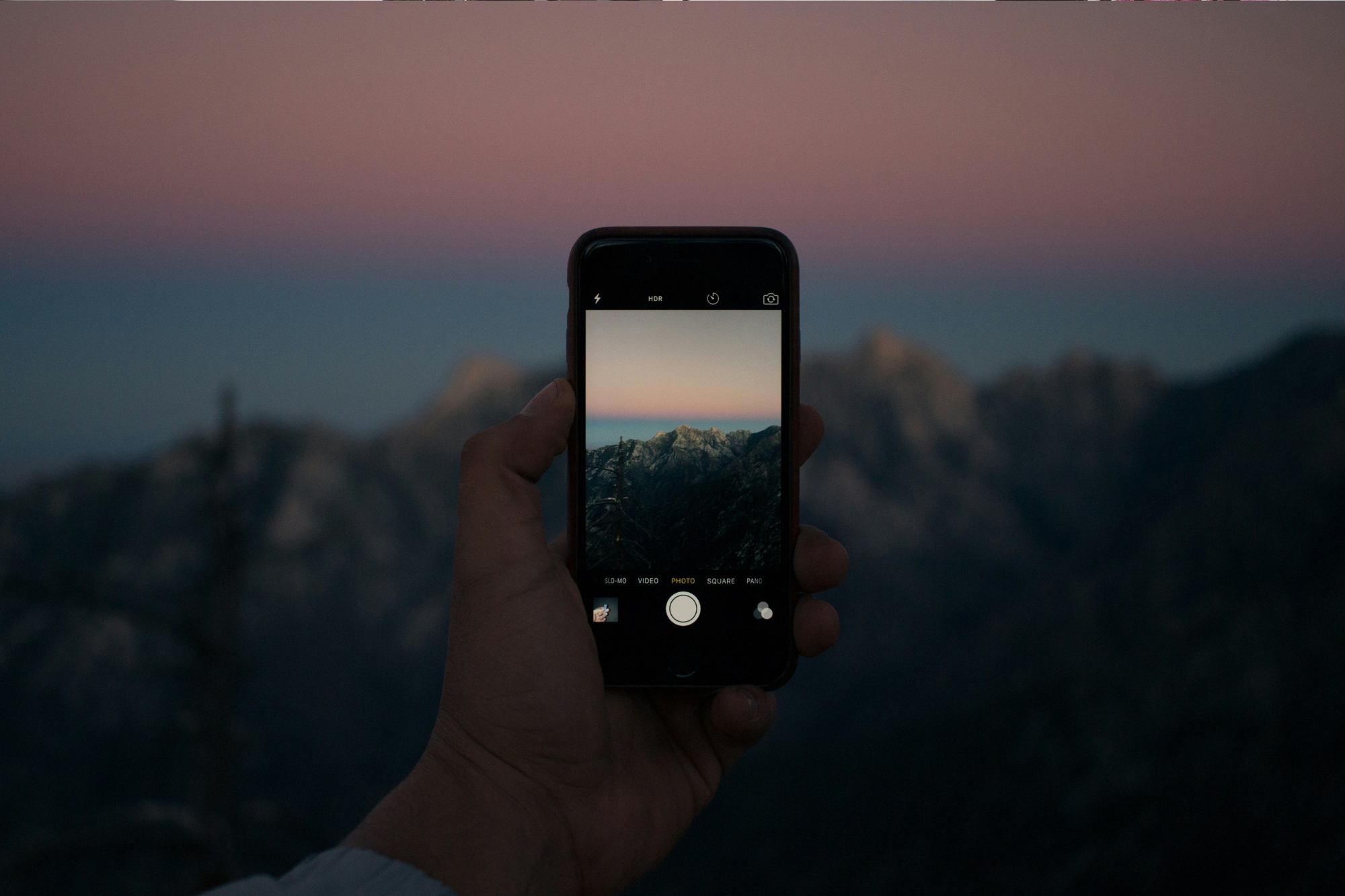 Iphone taking a photo of