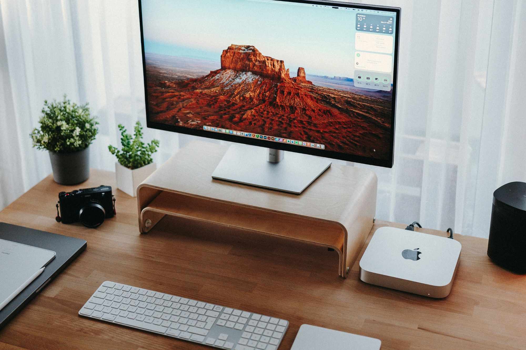 Mac book open on desk