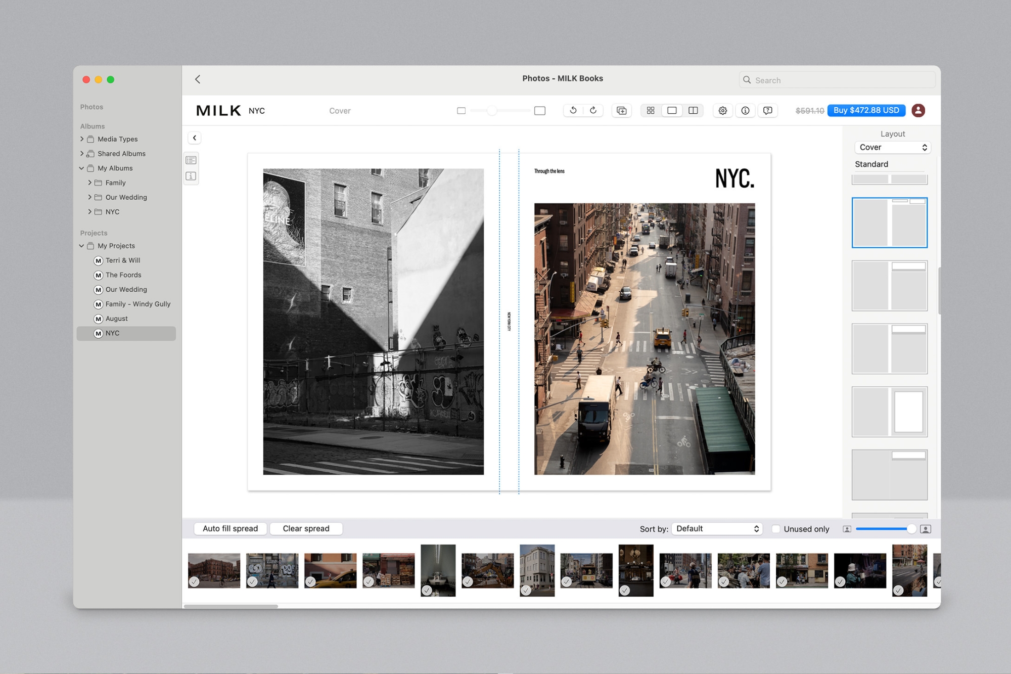 MILK books project extension open on the computer