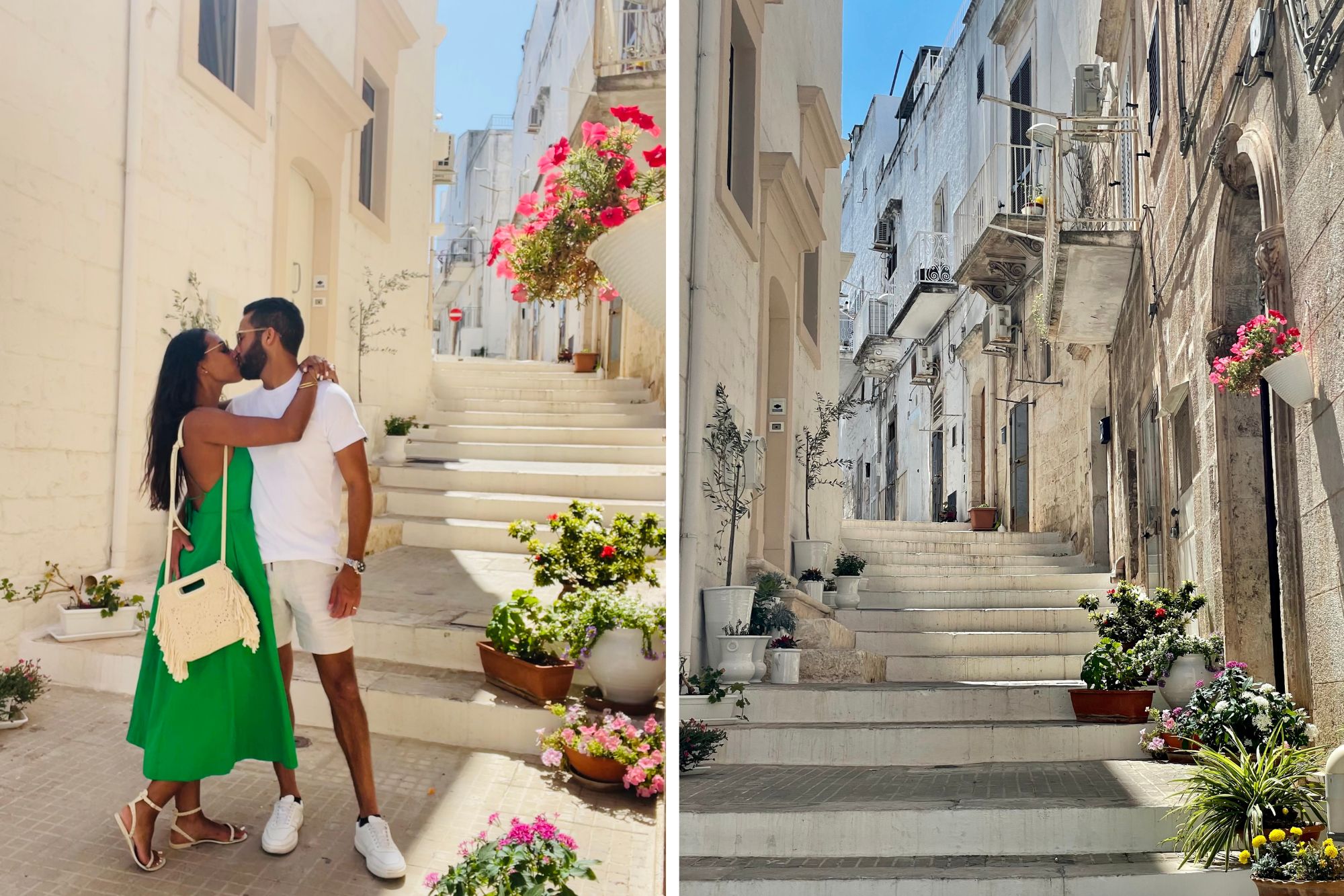 photos of a couple in a European city scene