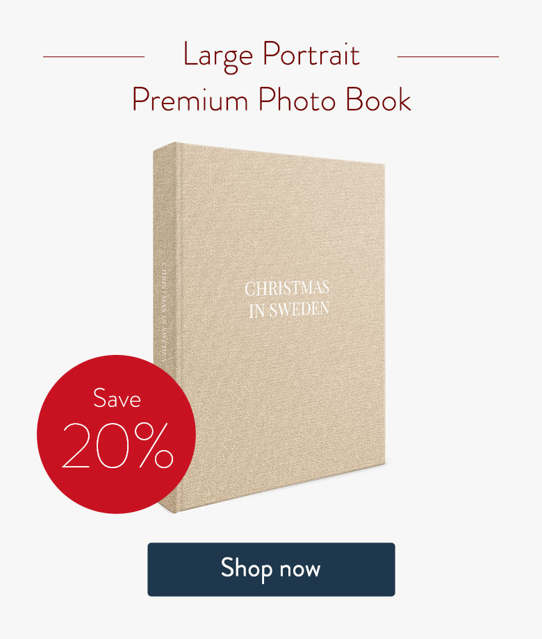 Save 20% on the Large Portrait Premium Photo Book. Shop now.