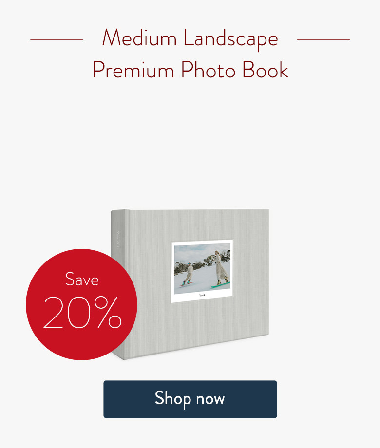 Save 20% on the Medium Landscape Premium Photo Book. Shop now.