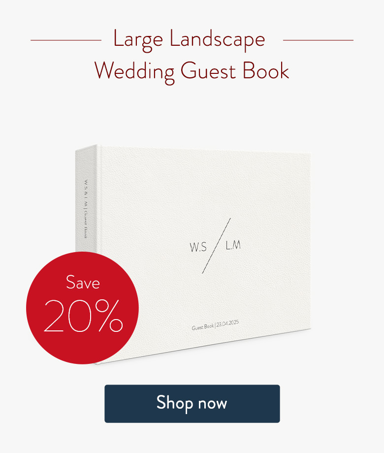 Save 20% on the Large Landscape Wedding Guest Book. Shop now.