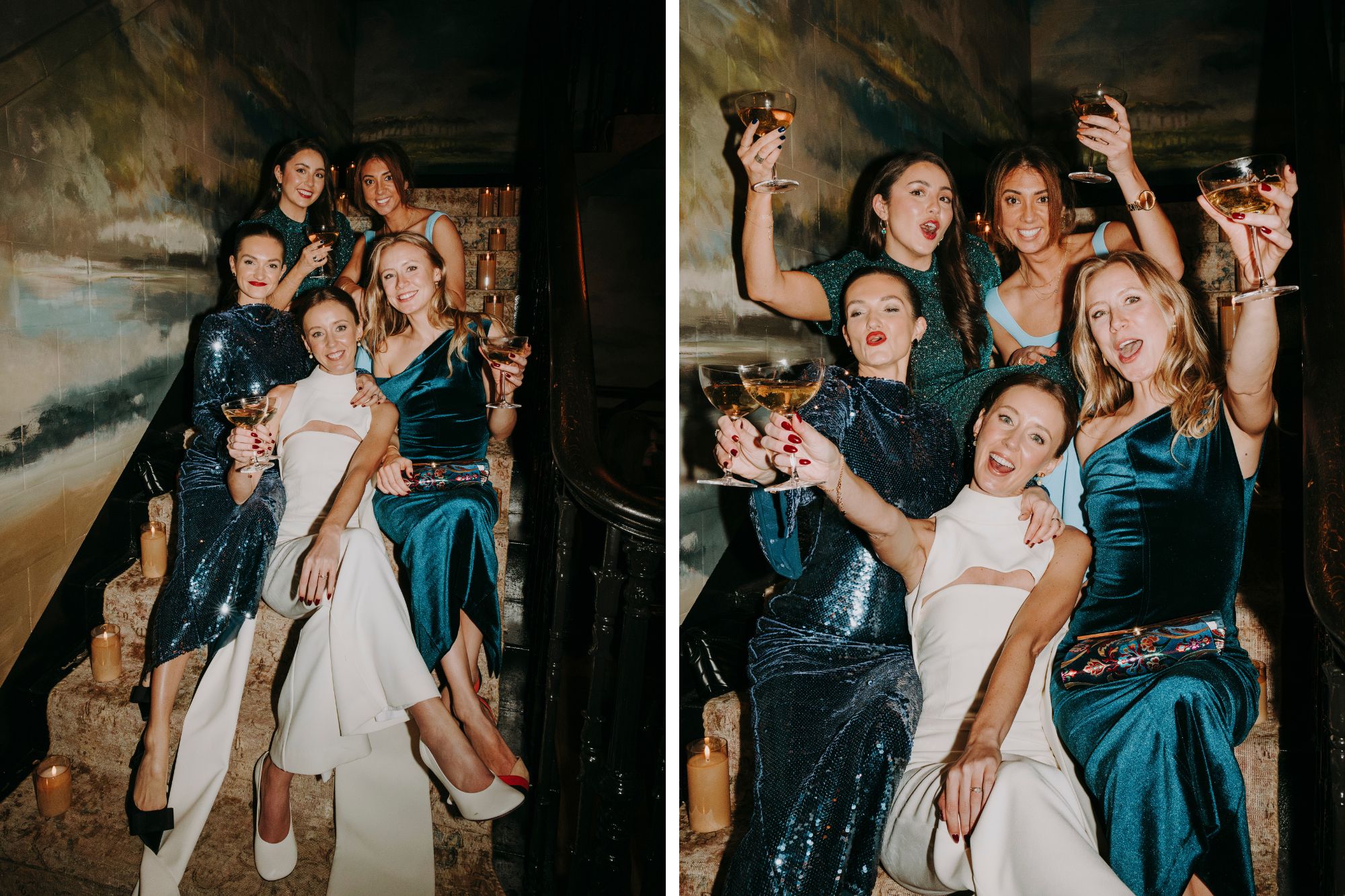 Group photo of girls sitting on the stairs