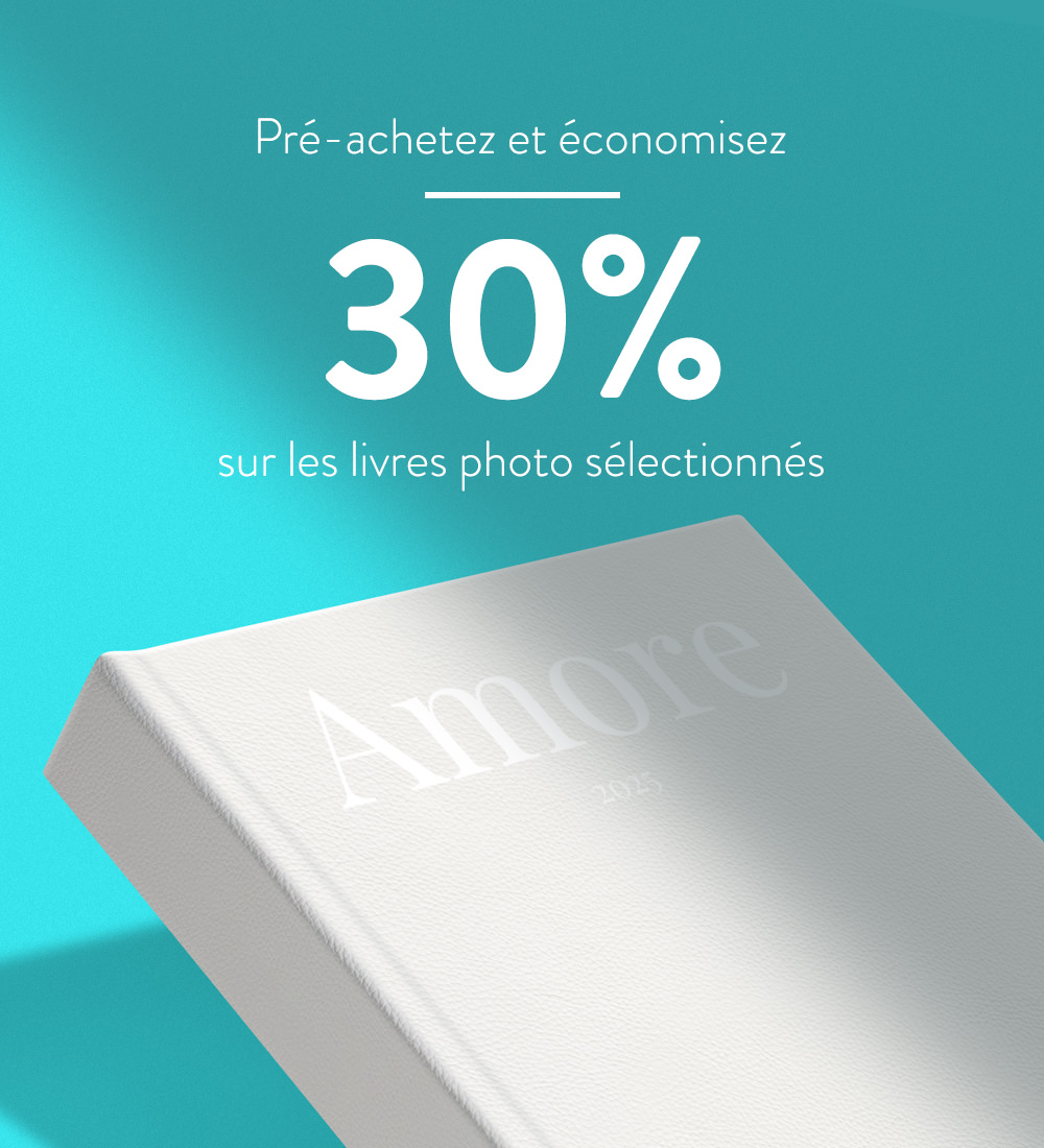 Achetez à l'avance et économisez jusqu'à 30 % sur une sélection d'albums photo.
