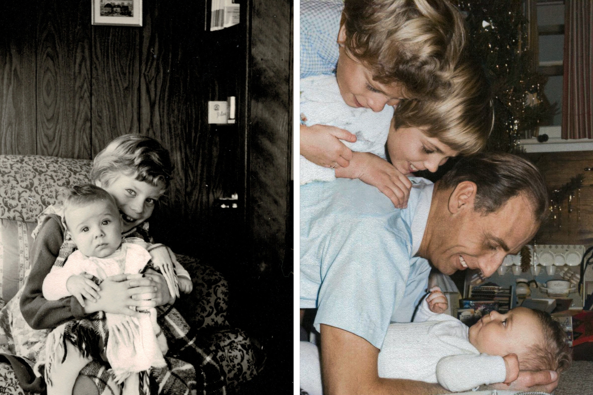 Family photos of kids smiling