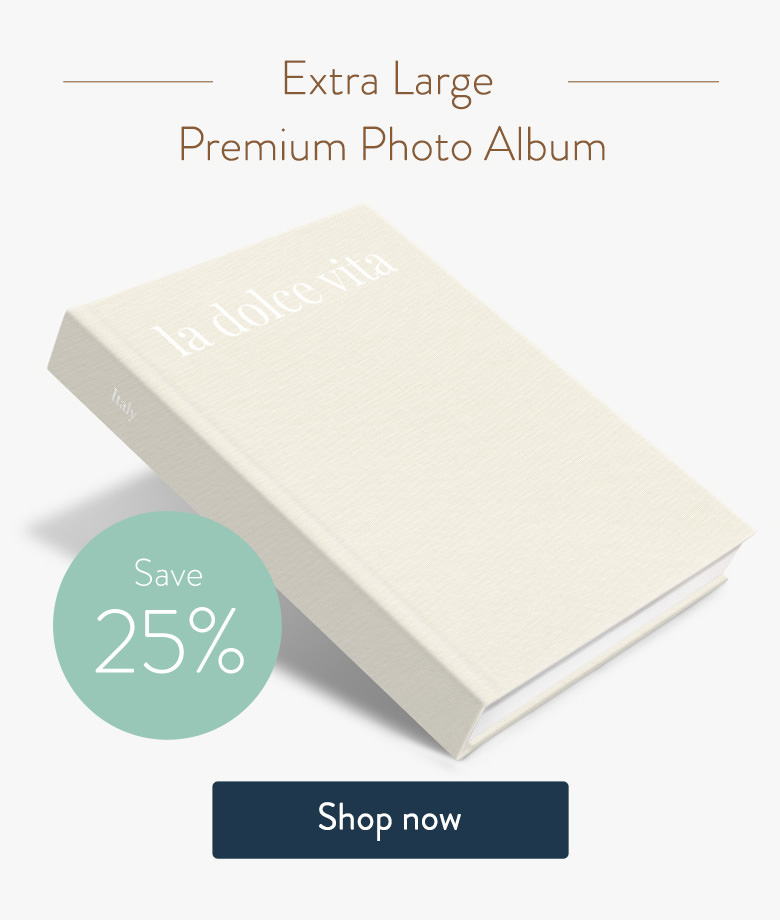 Save 25% on the Extra Large Premium Photo Album. Shop now.