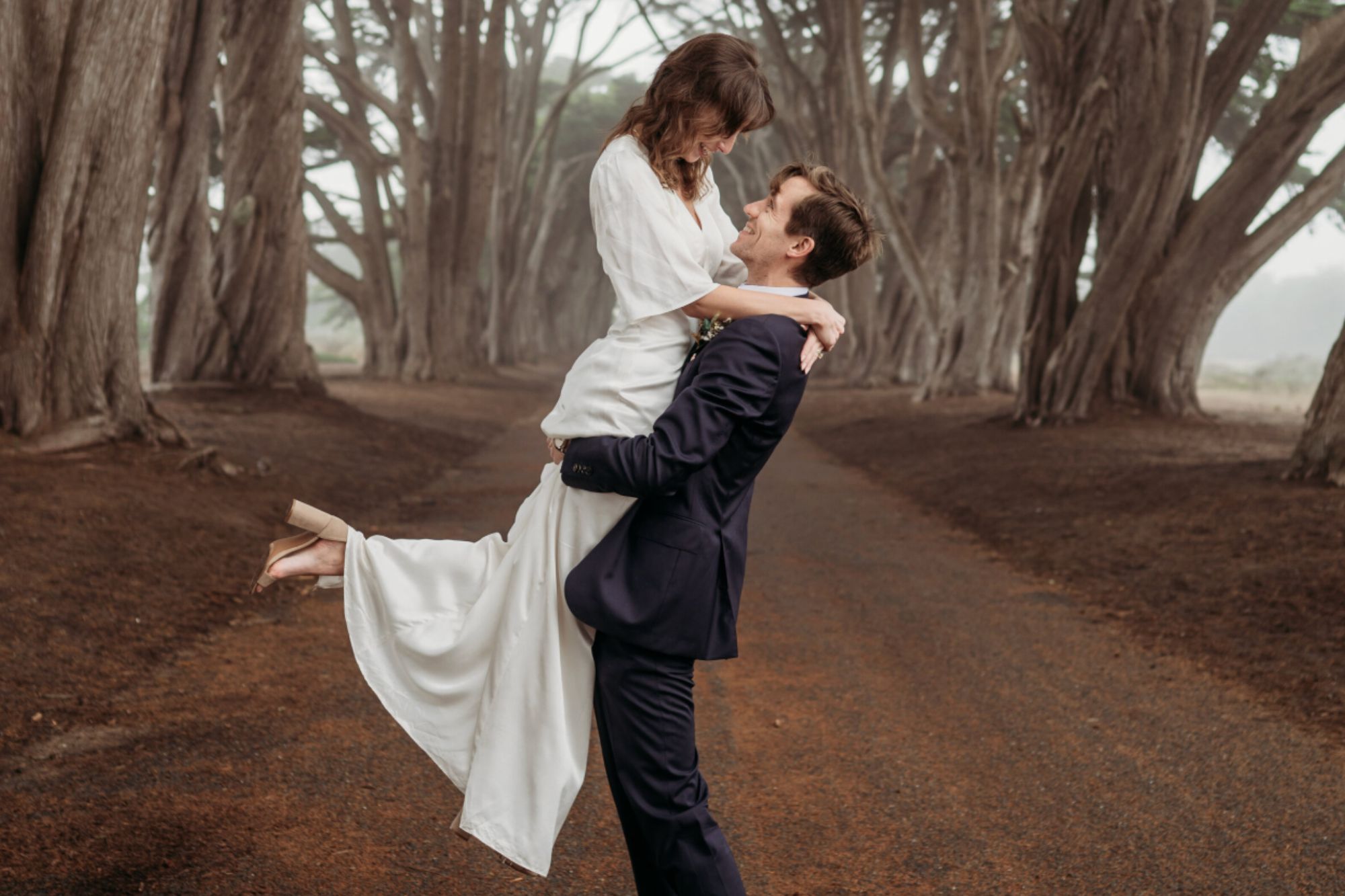 Couple holding eachother up