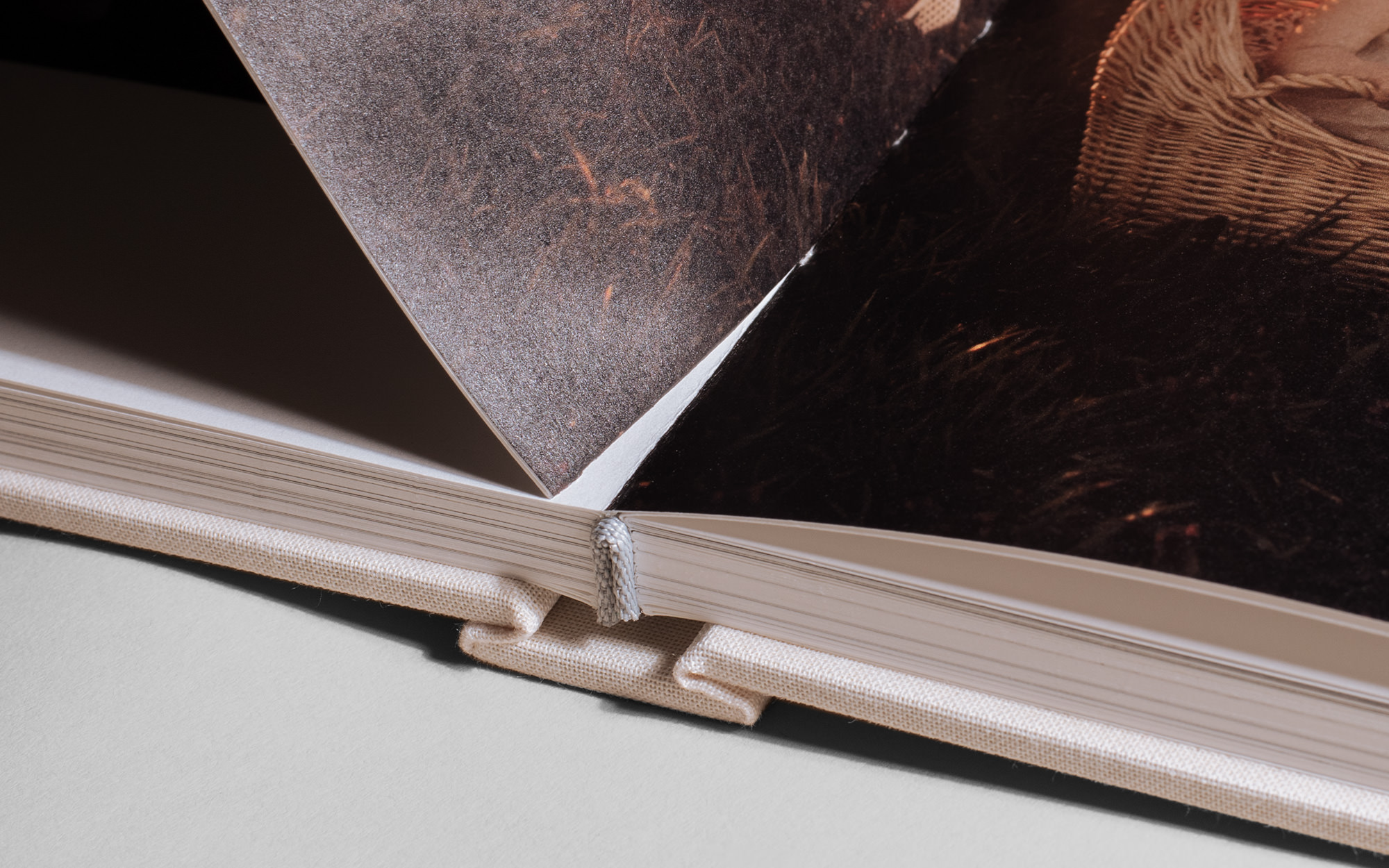 close up of where stitching starts