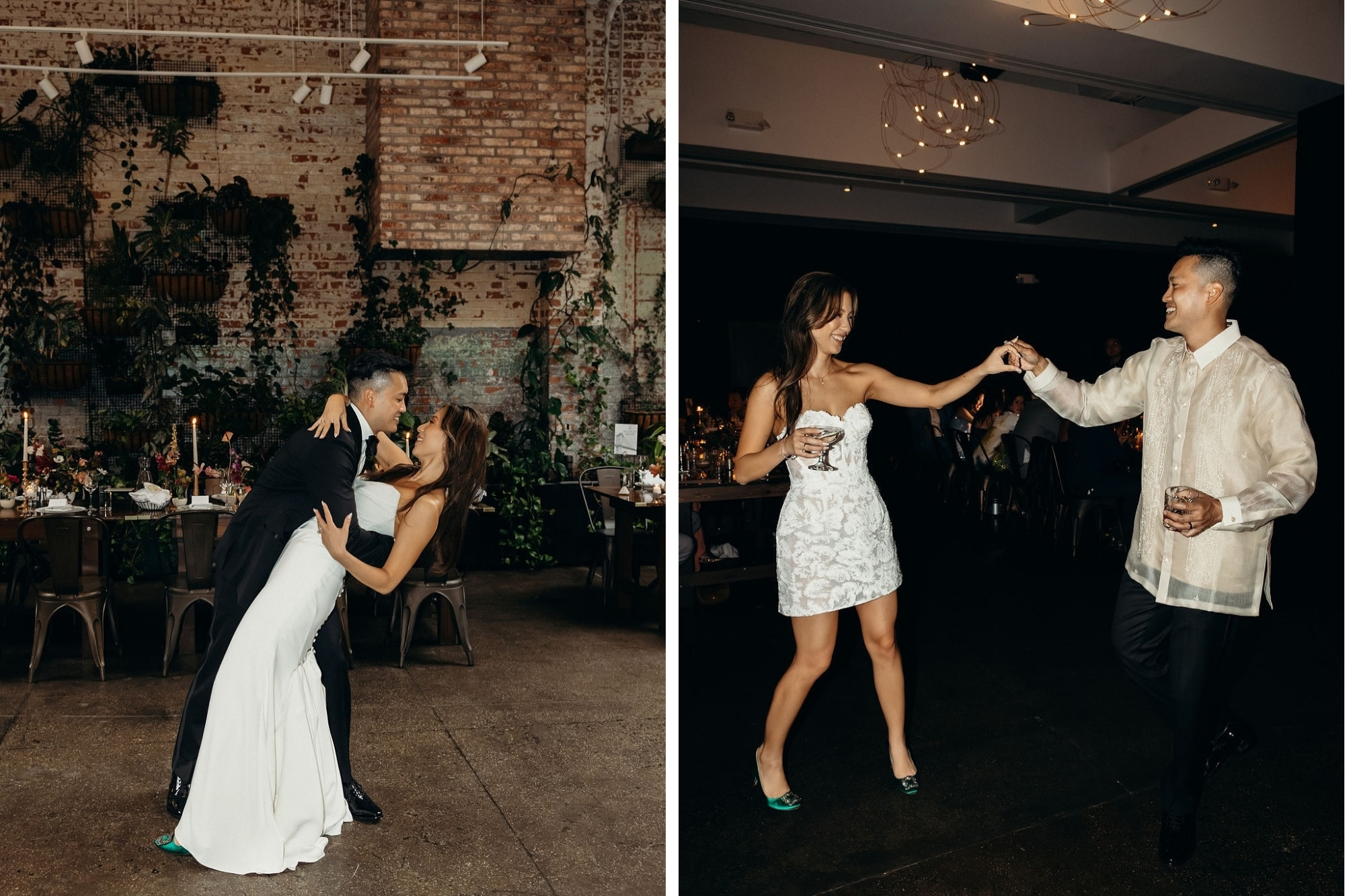 A newlywed couple dances at the Brooklyn Winery.