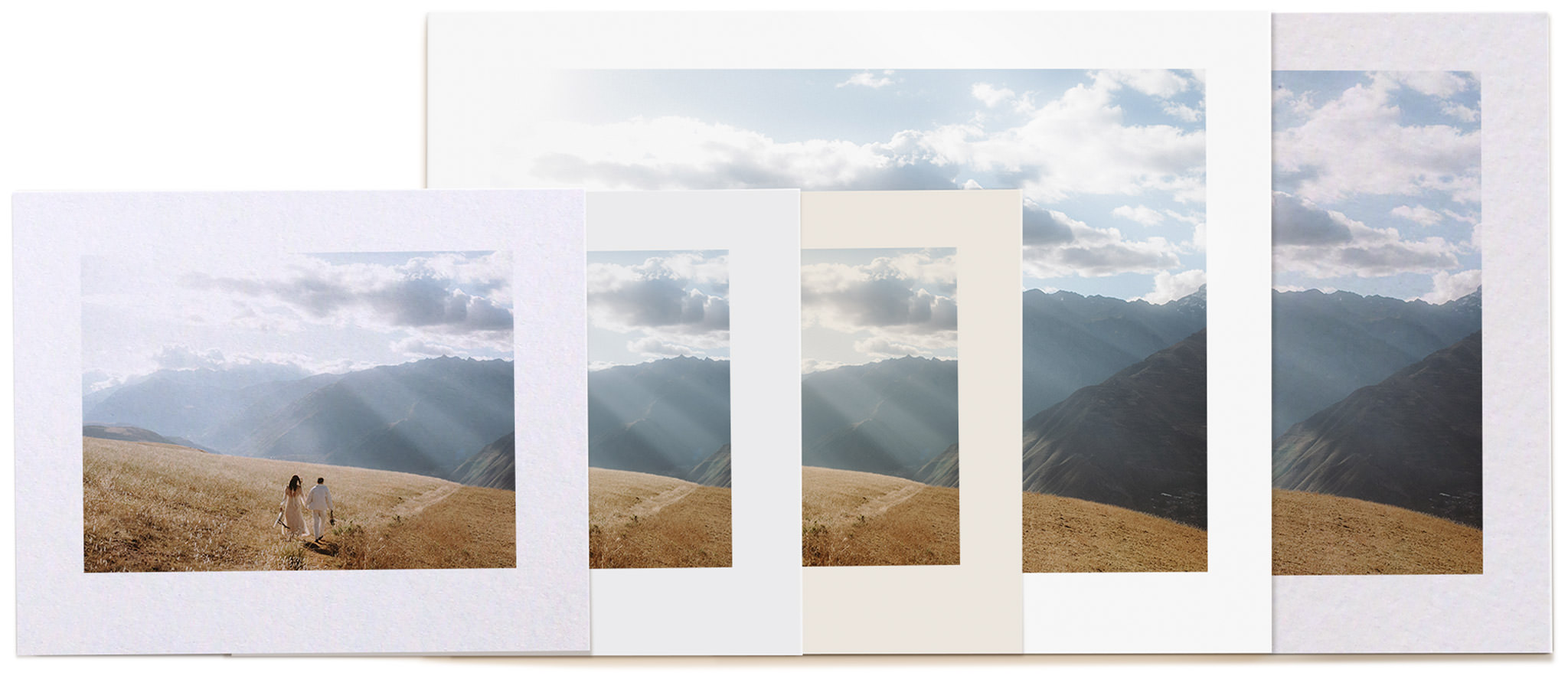 Cinq types de papier différents.