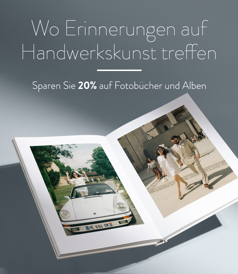 Sparen Sie 20% auf Fotobücher.