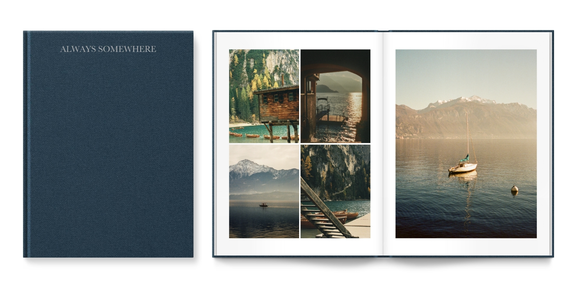 Navy blue photo book cover