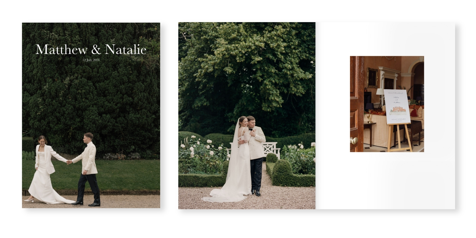 Wedding magazine with couple walking