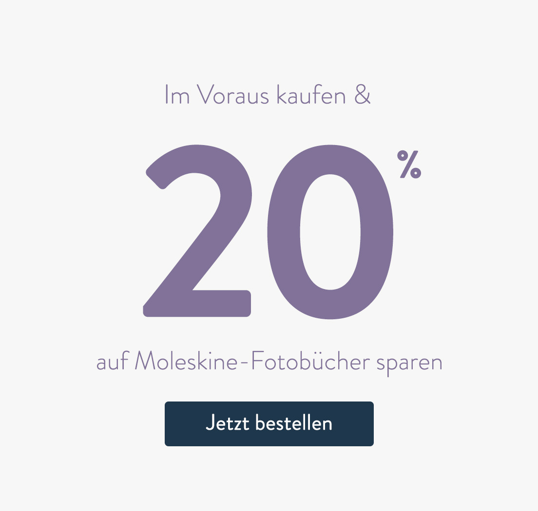 20% auf Moleskine-Fotobücher sparen.