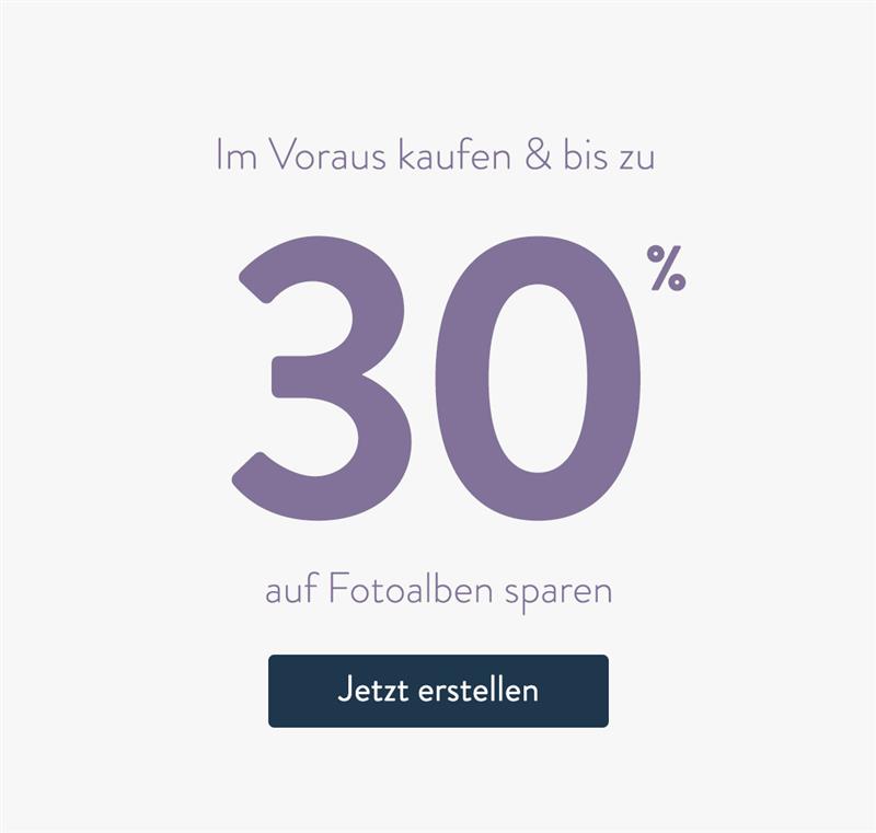 30% auf Fotoalben sparen.