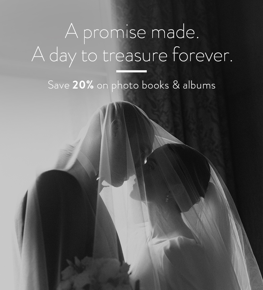 A promise made. A day to treasure forever. Save 20% on photo books and albums.