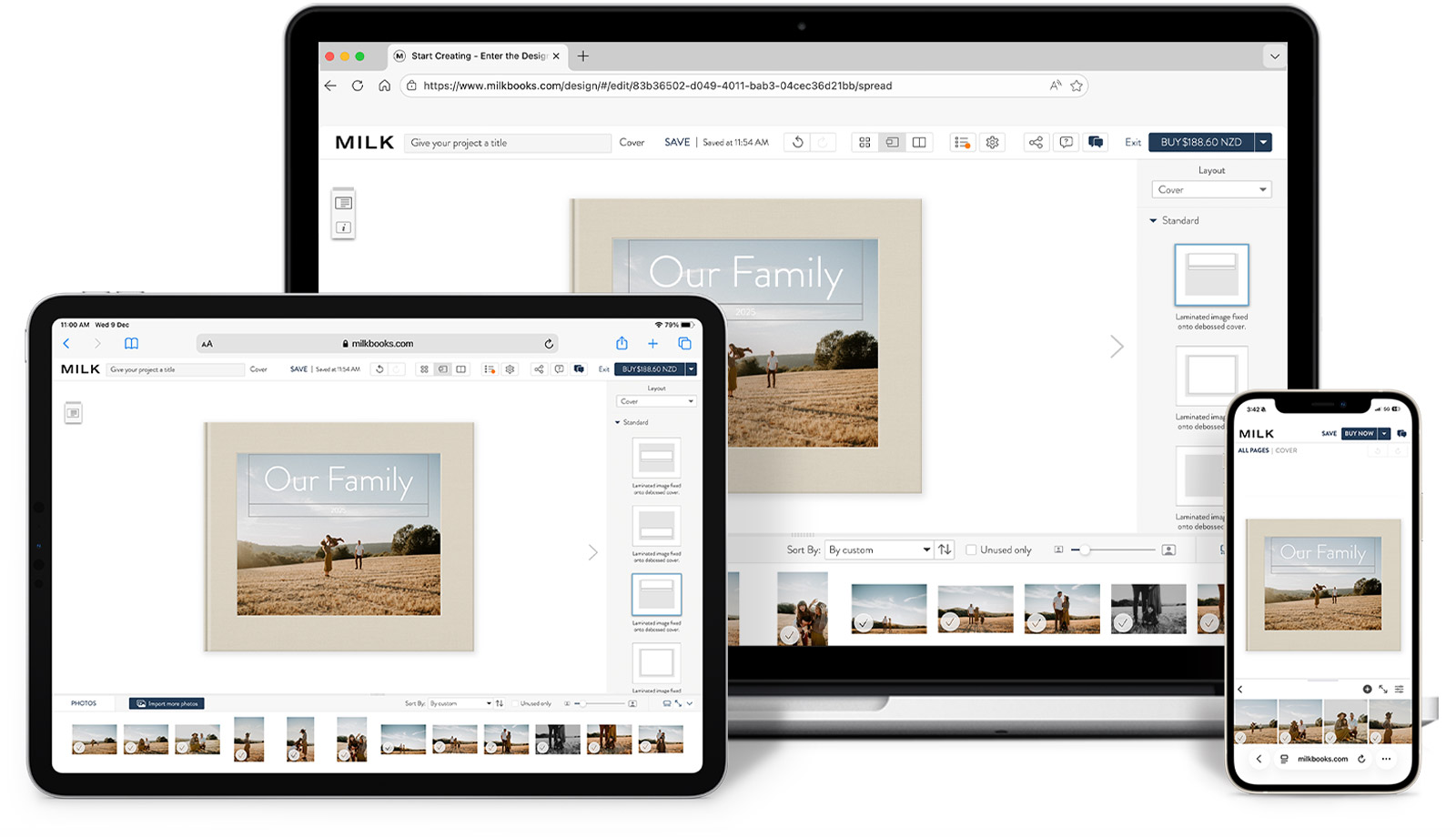 MILK Design Studio on Tablet, Laptop and Phone