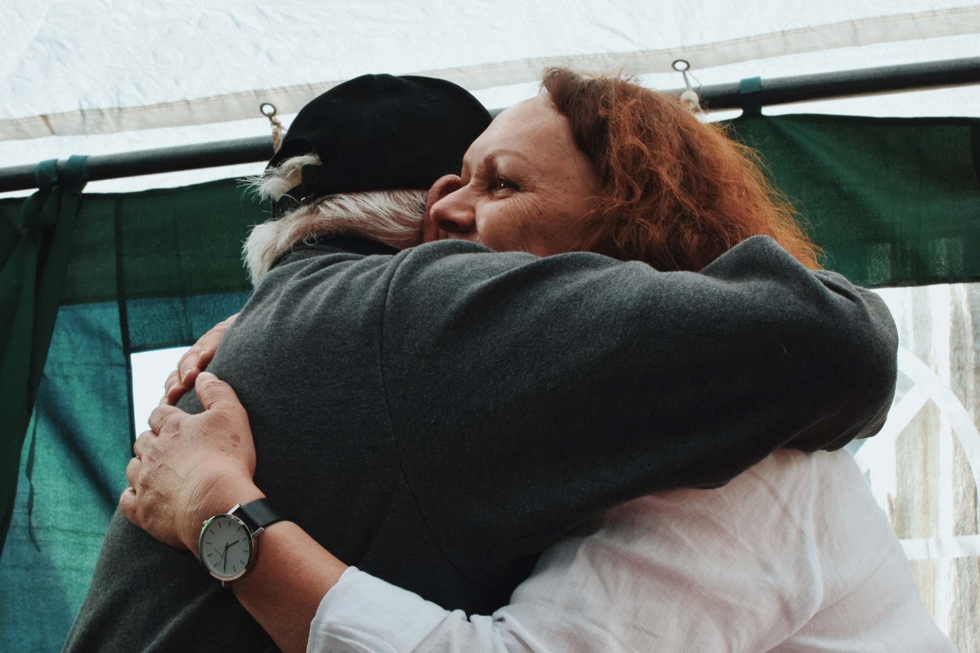 Couple hugging