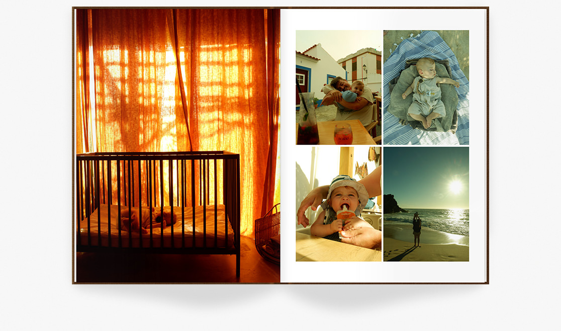 Opened Photo Book showing baby images
