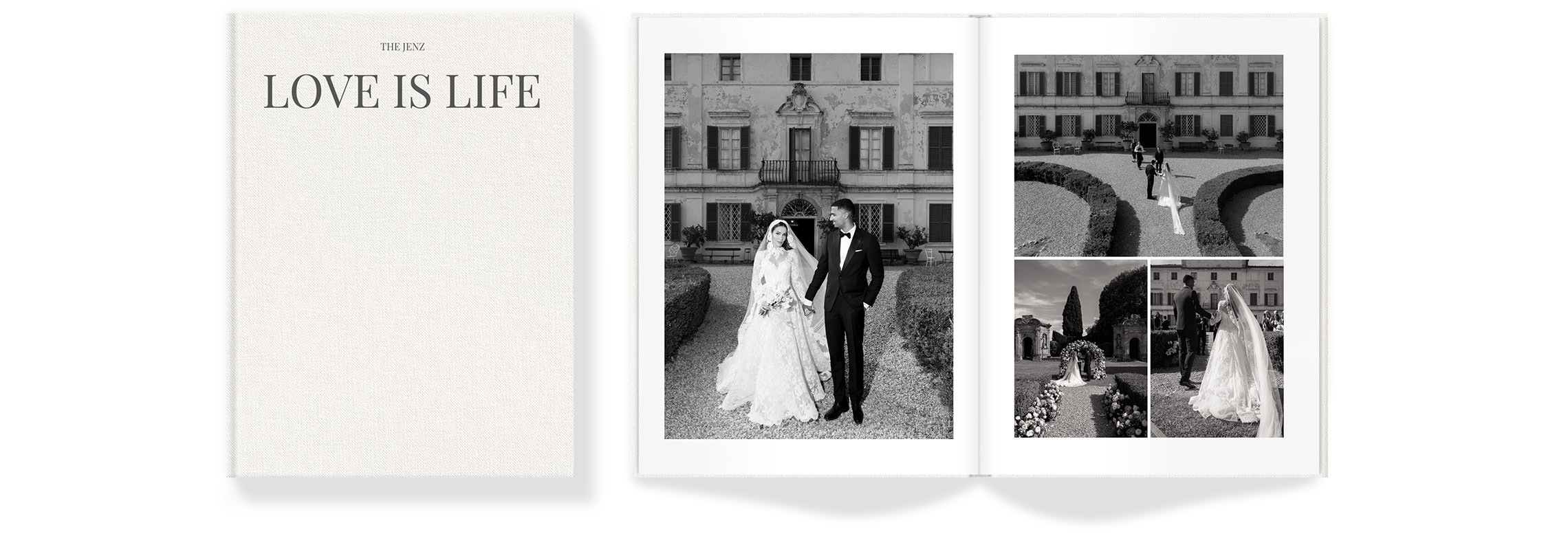 Cover and Open pages of the Love is life photo album