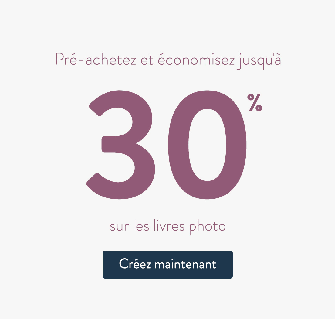 Economisez 30% sur les livres photo