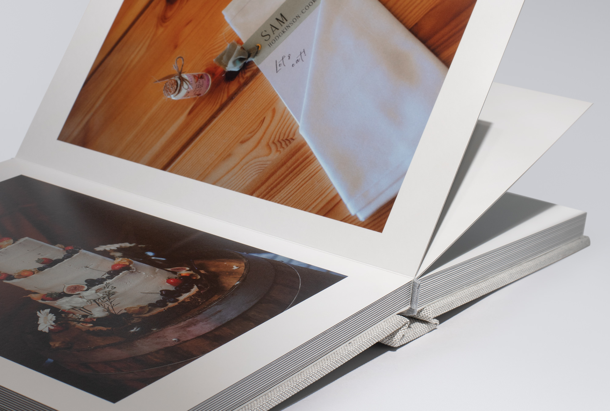 White card Photo Album opened
