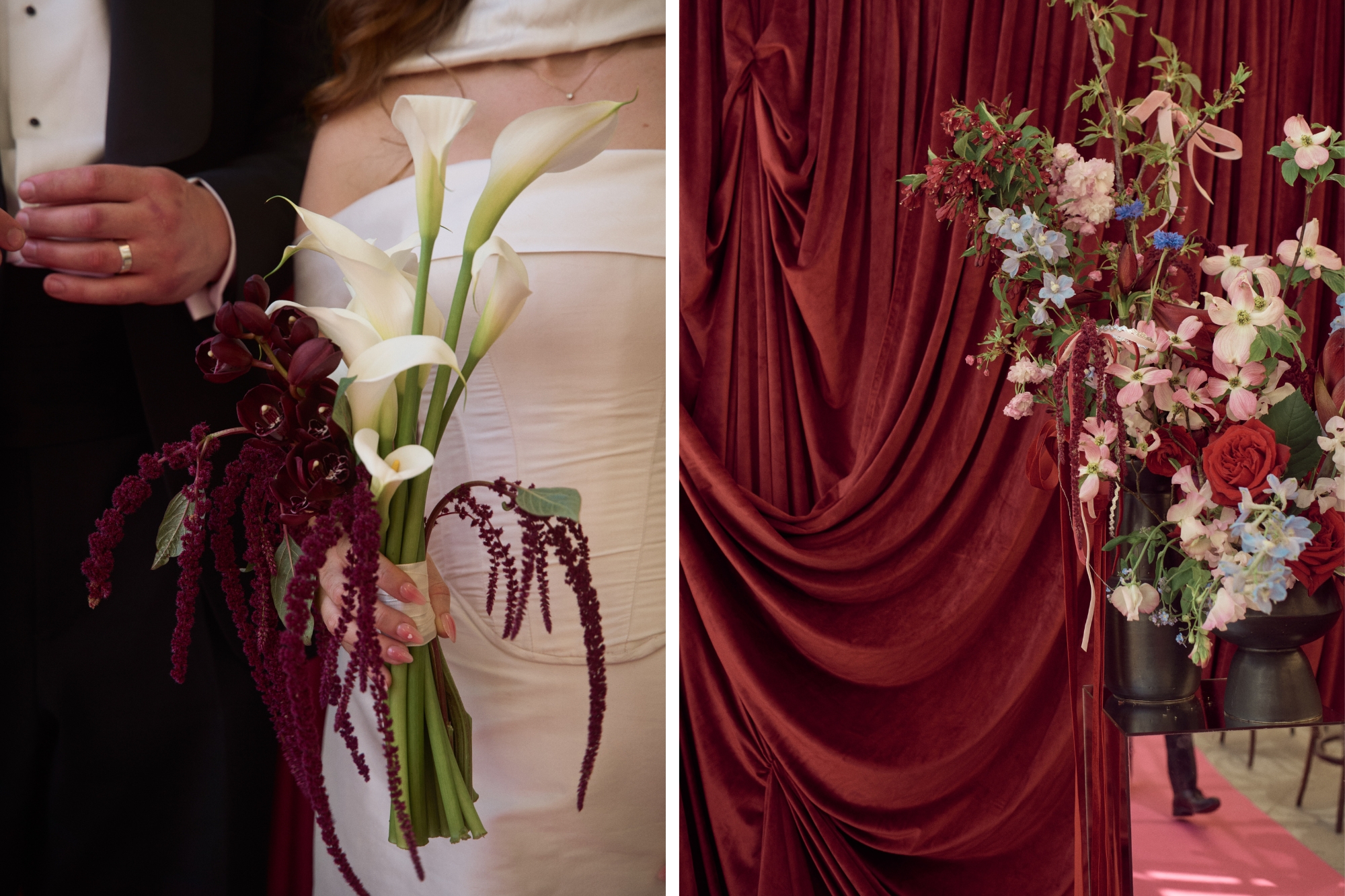 Deep red wedding color palette