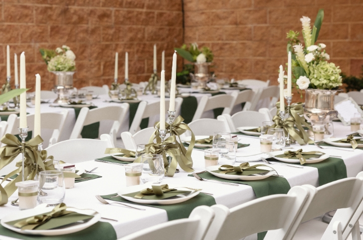 green and white wedding color palette
