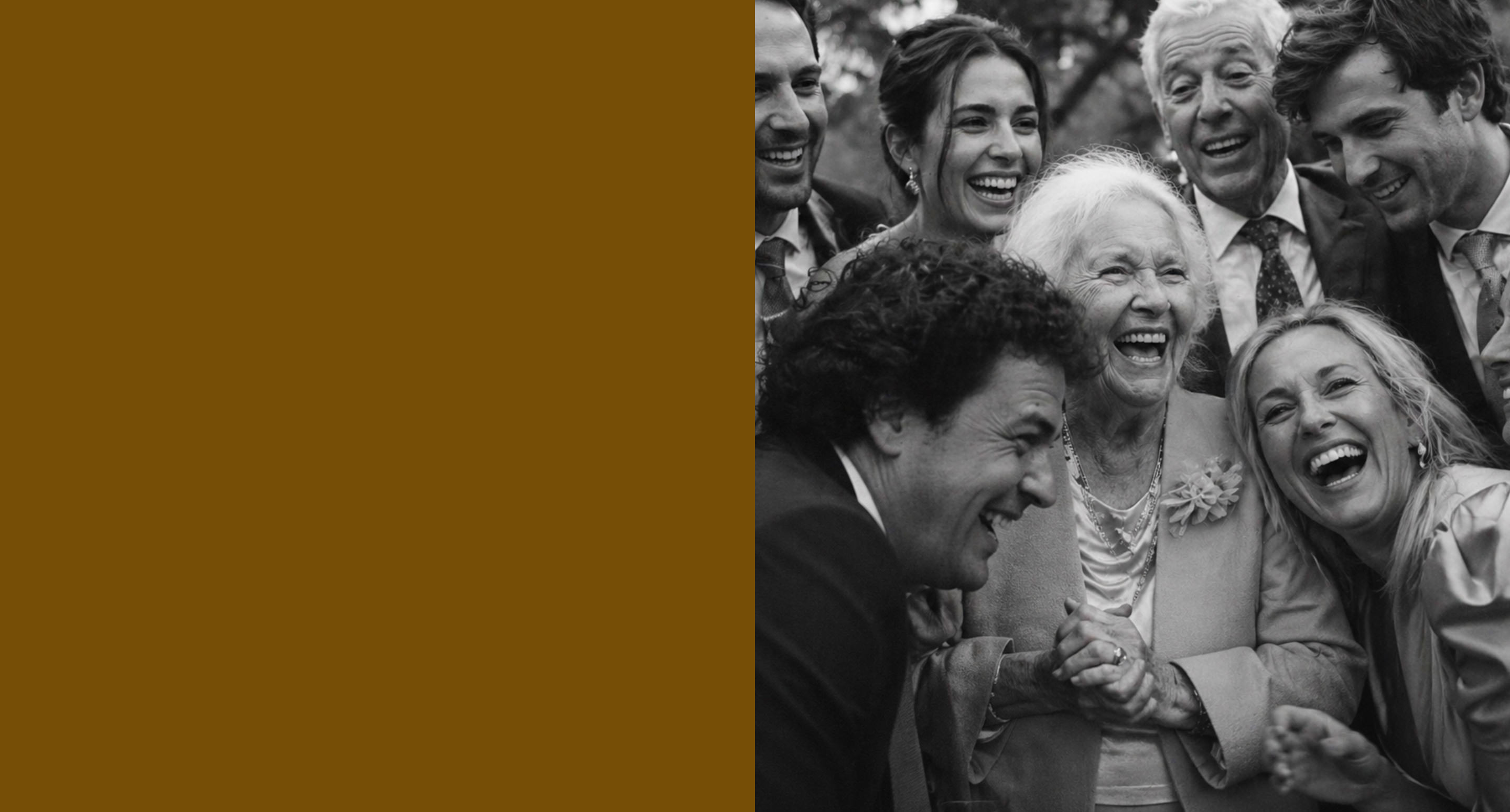 A family in a black and white photo